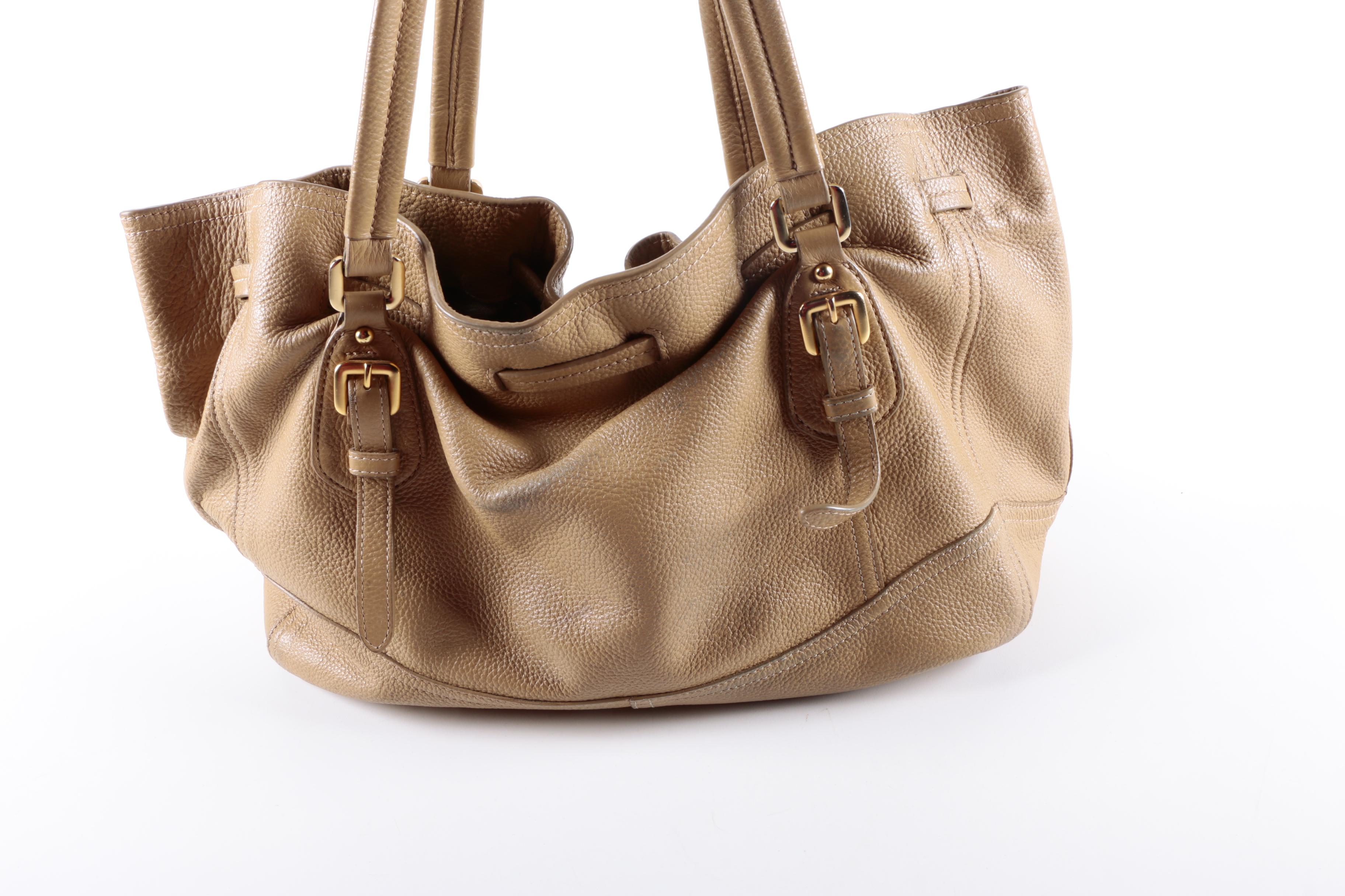 Prada Cervo Antik Deerskin Leather Drawstring Tote Bag