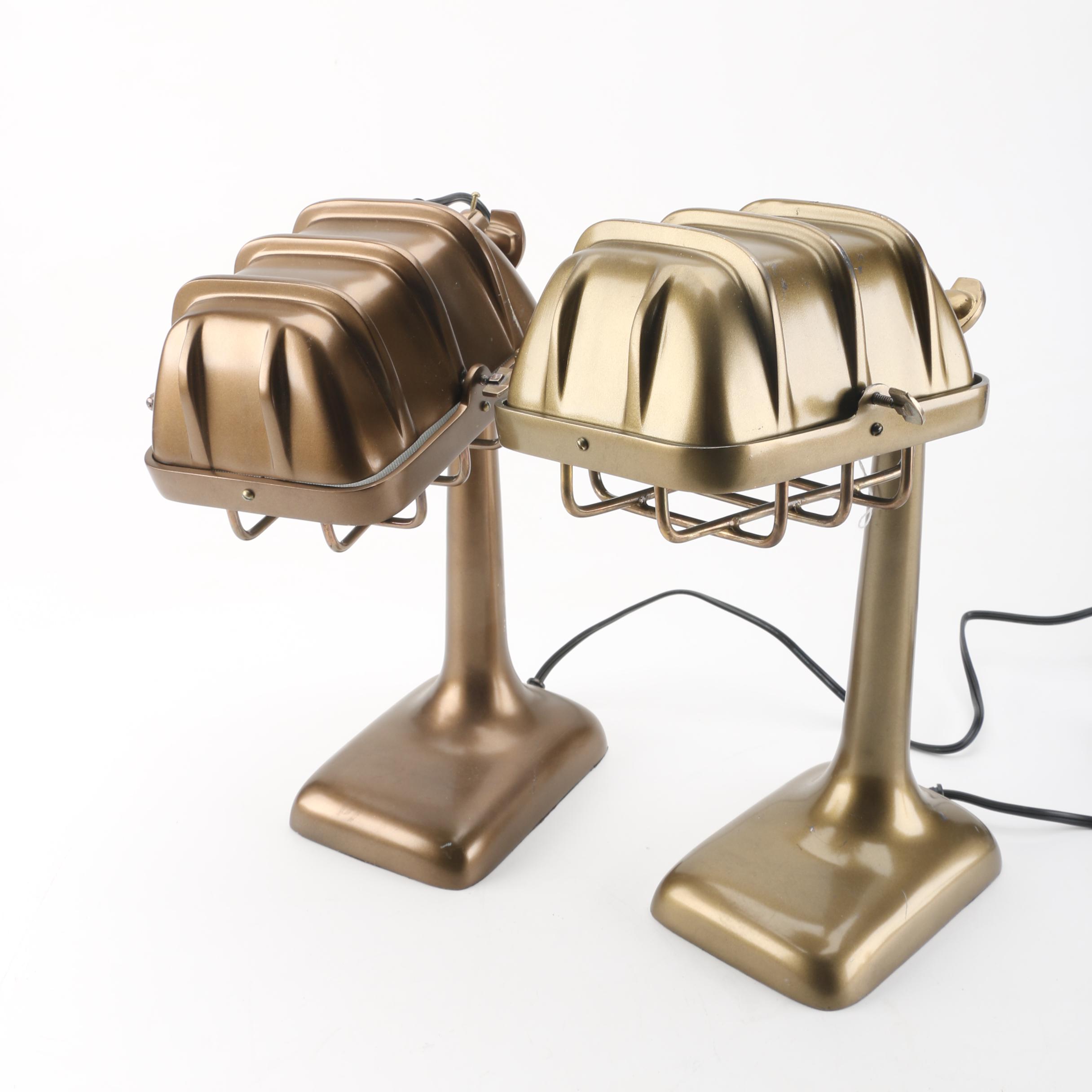 Gold Tone Metal Desk Lamps