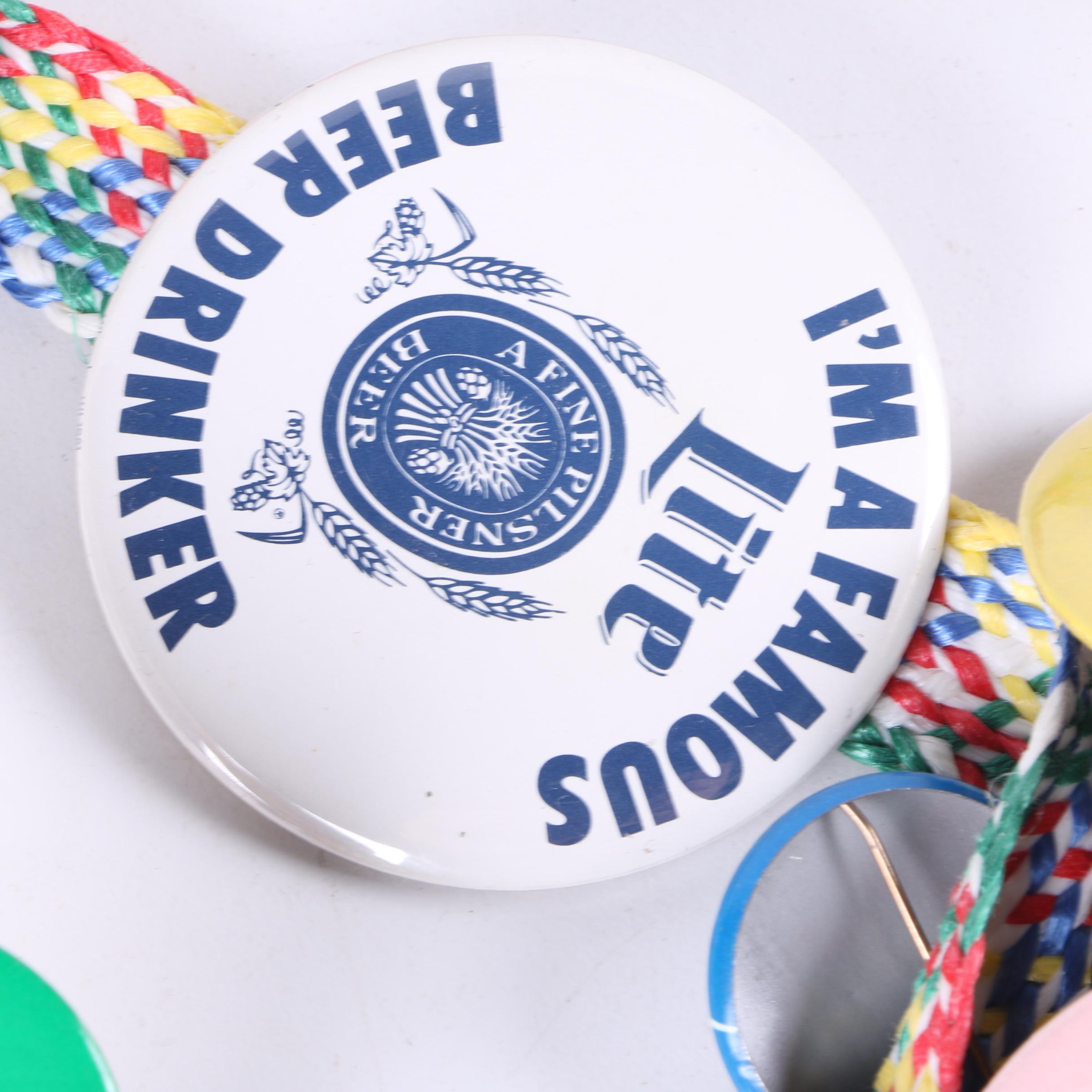 Vintage Pinback Buttons Including Political, Disney, Miller Brewing And More