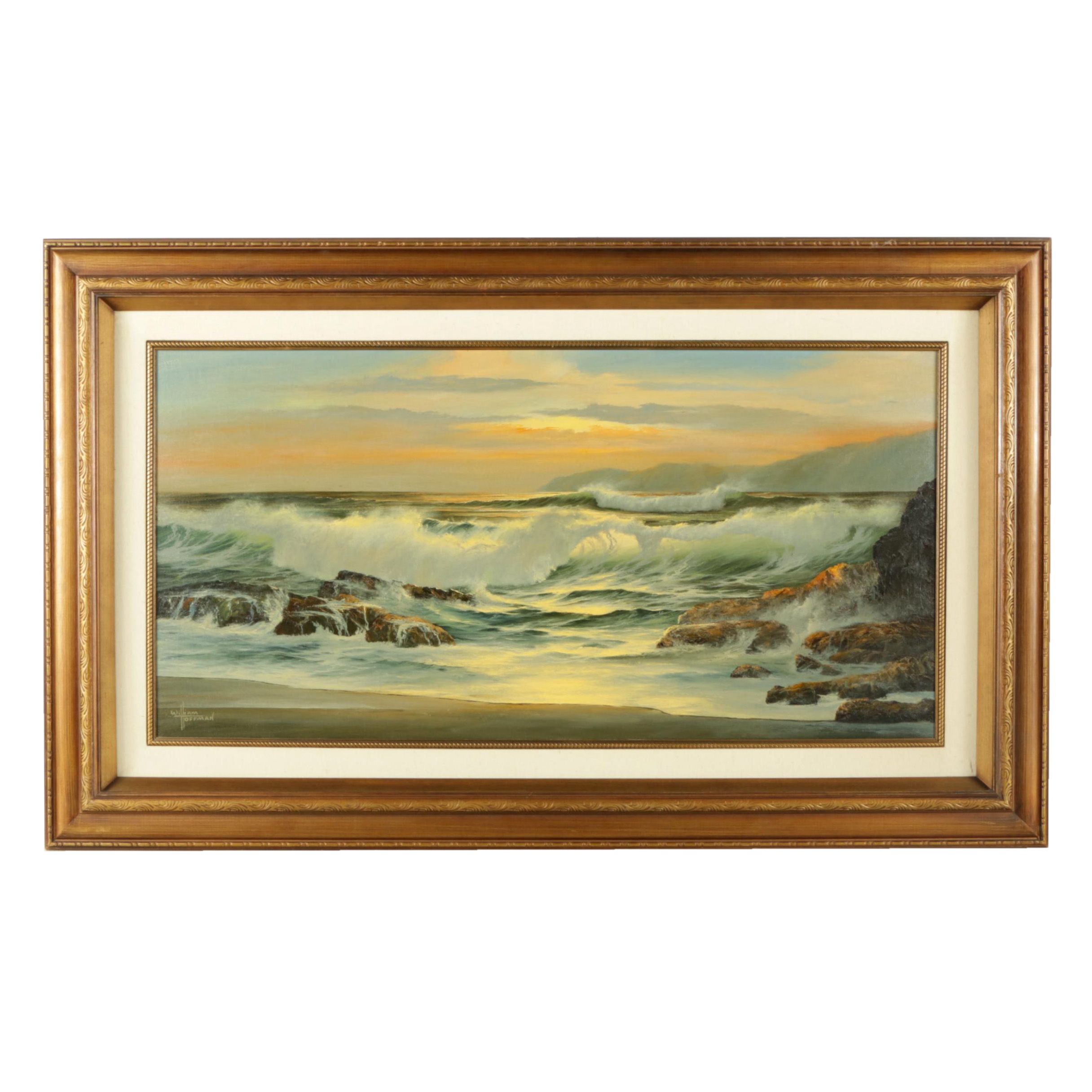 William Hoffman Oil on Canvas Seascape Painting