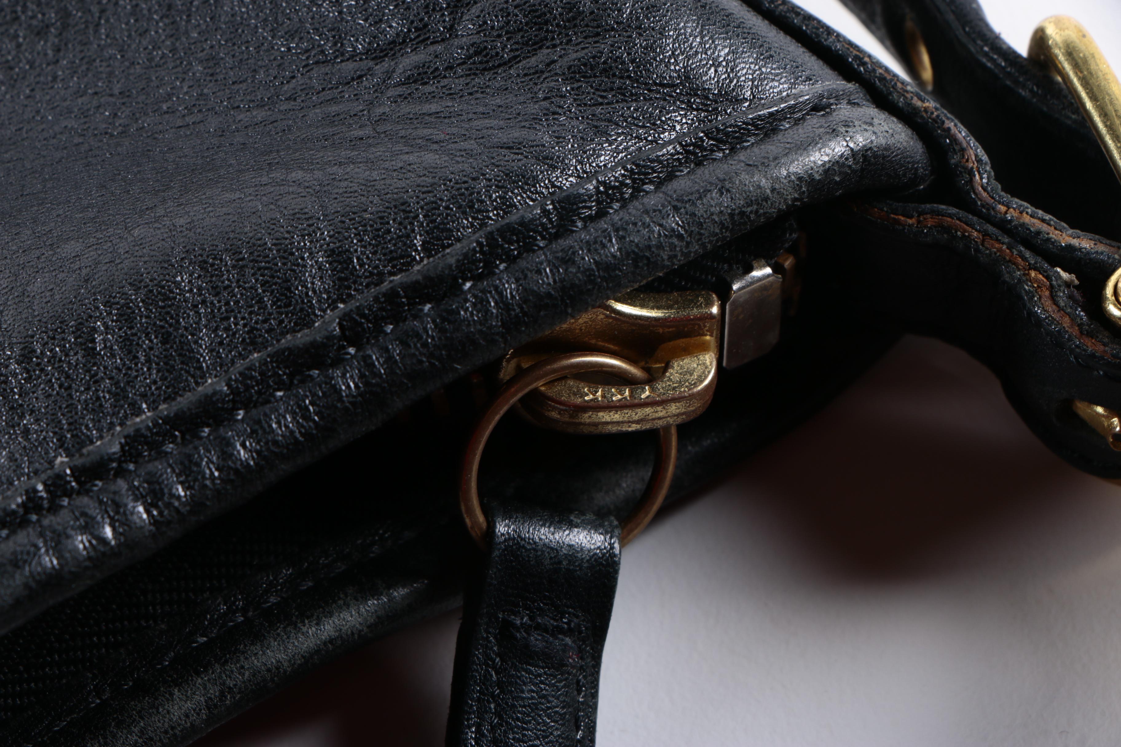 Vintage Coach Black Leather Hobo Bag