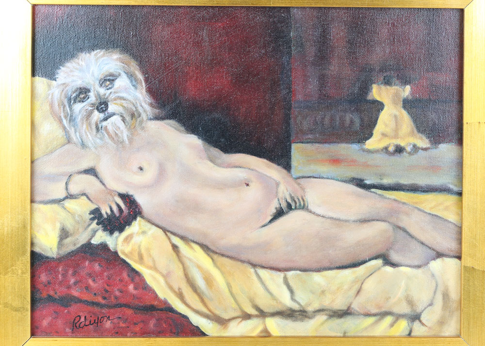 Rusty Dixon Oil Painting on Canvas "Lilly In Repose"