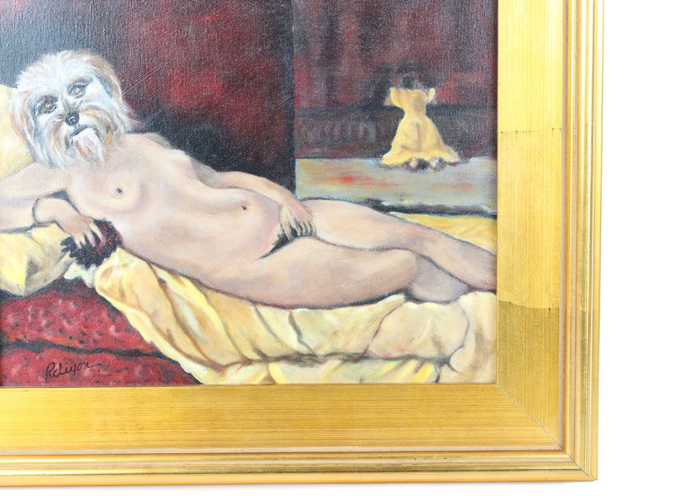 Rusty Dixon Oil Painting on Canvas "Lilly In Repose"
