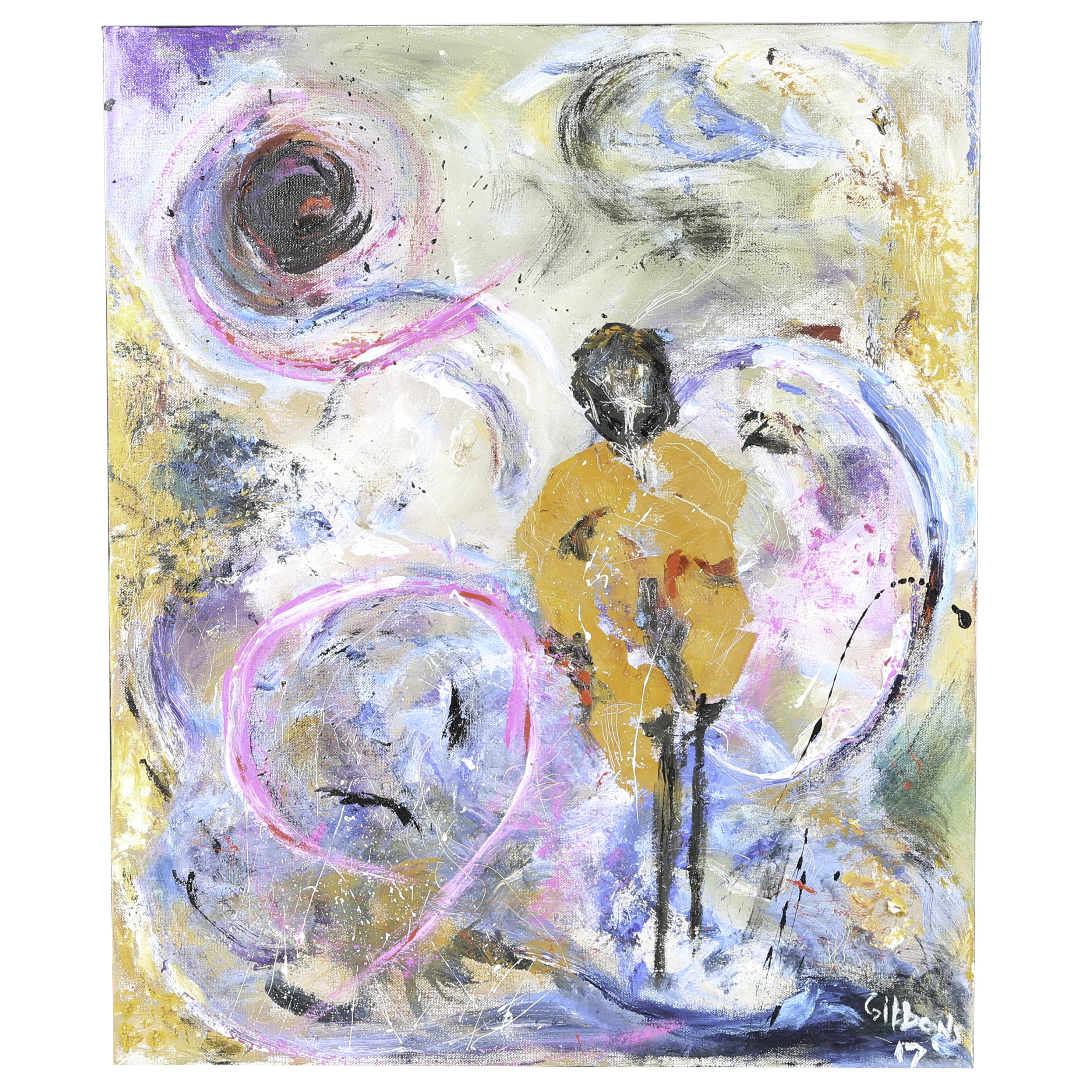 Mike Gibbons Acrylic Painting on Canvas "Black Star"