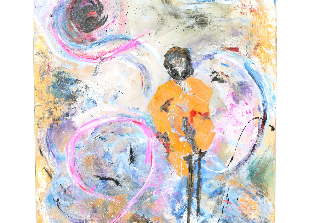 Mike Gibbons Acrylic Painting on Canvas "Black Star"