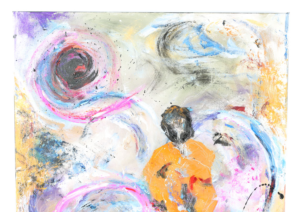 Mike Gibbons Acrylic Painting on Canvas "Black Star"