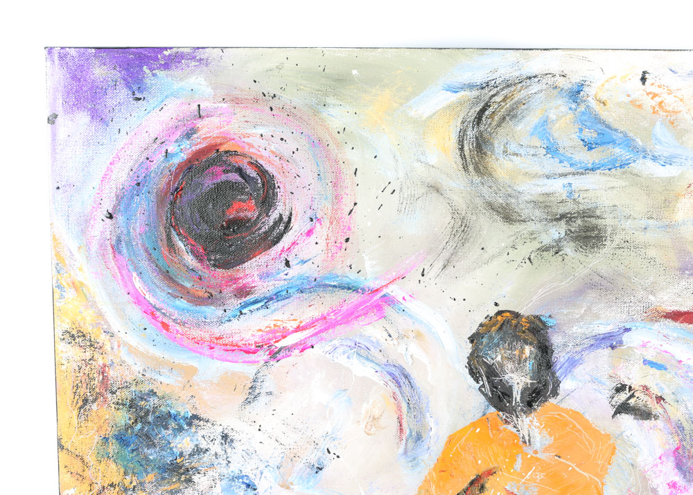 Mike Gibbons Acrylic Painting on Canvas "Black Star"