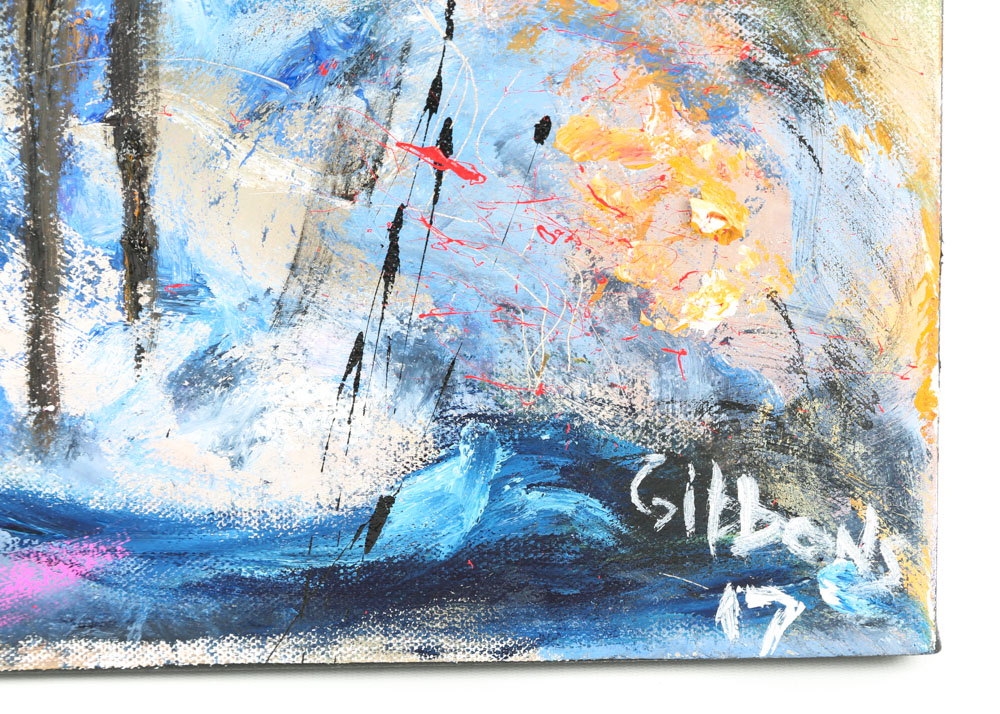 Mike Gibbons Acrylic Painting on Canvas "Black Star"