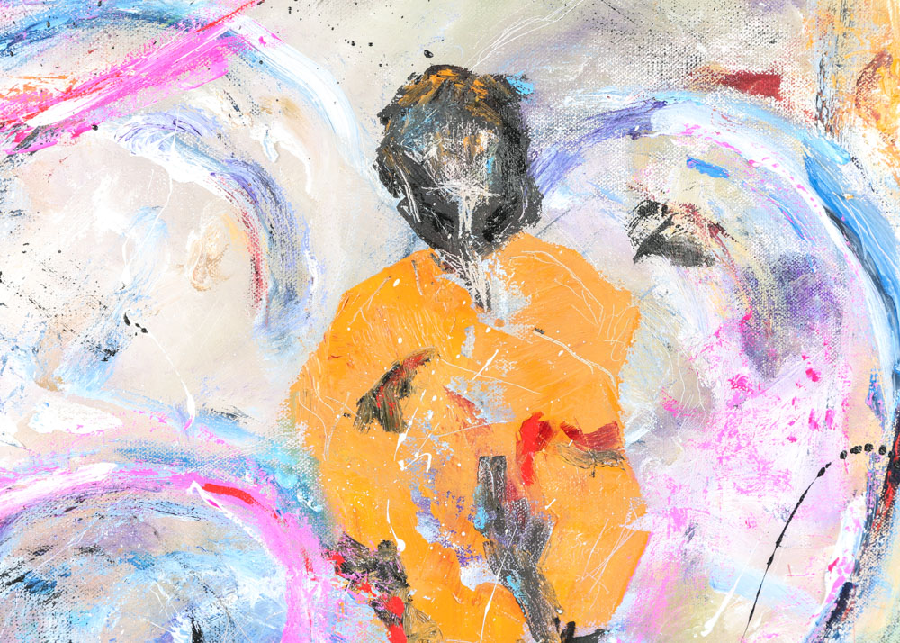 Mike Gibbons Acrylic Painting on Canvas "Black Star"