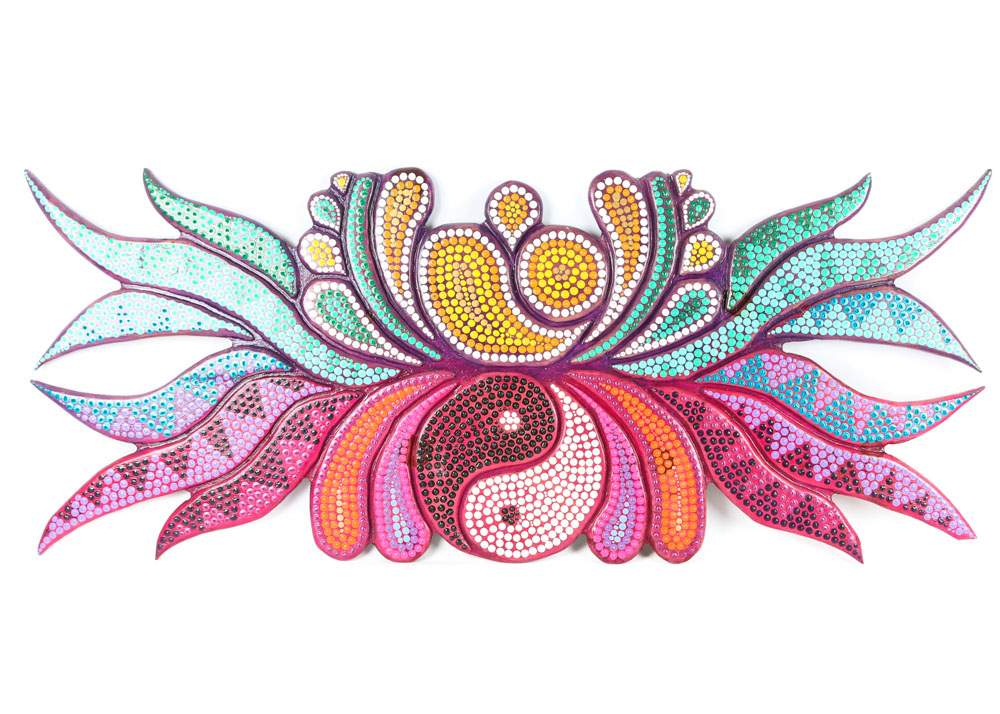 Glenn XIII Acrylic on Wood "Yellow Lotus of Tibet"