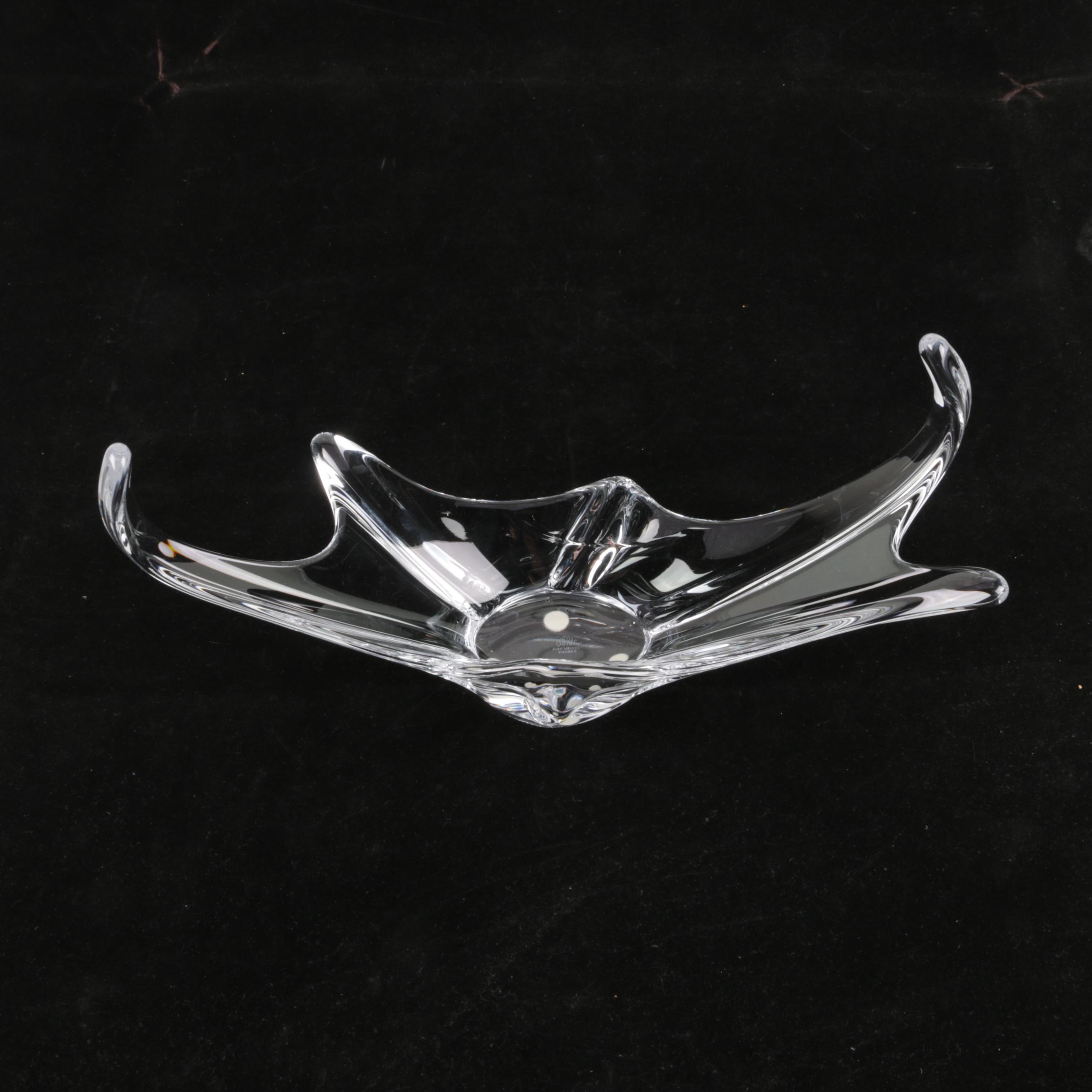 Vintage CoFrac Art Verrier France Glass Bowl and a pair of Daum France Vases