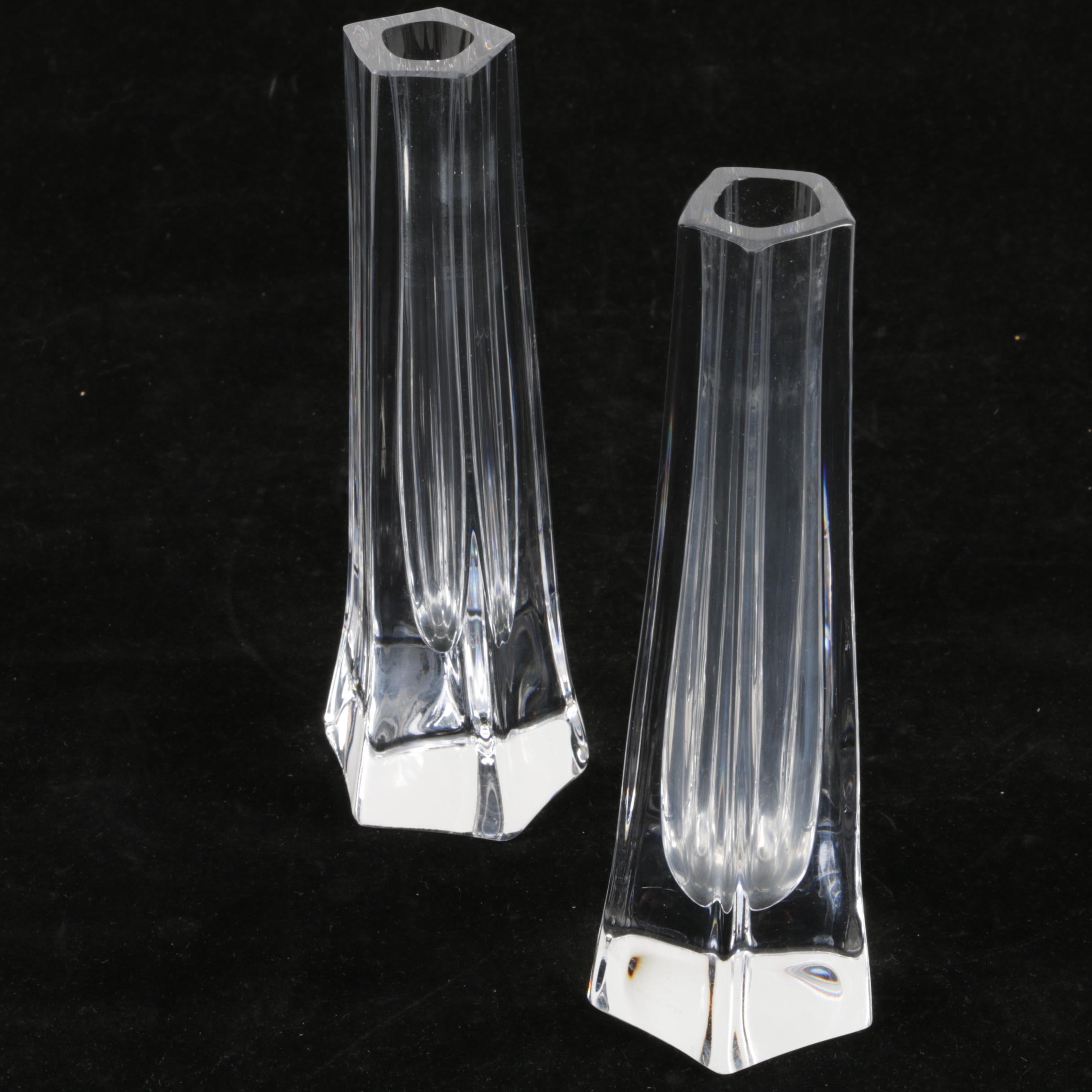 Vintage CoFrac Art Verrier France Glass Bowl and a pair of Daum France Vases