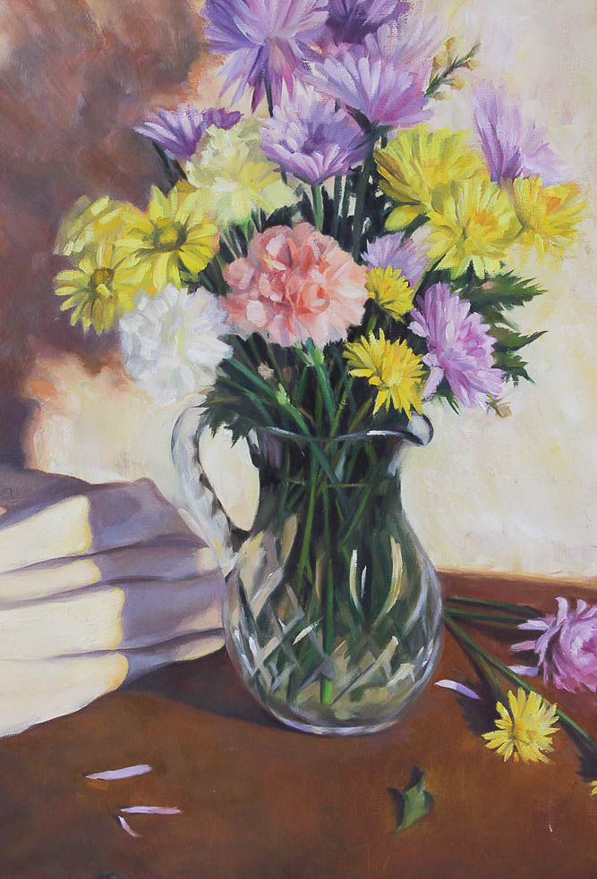 D. Fuelberht Floral Still Life Oil Painting on Canvas
