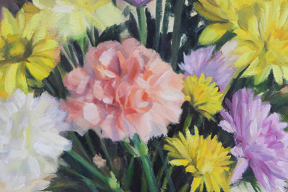 D. Fuelberht Floral Still Life Oil Painting on Canvas