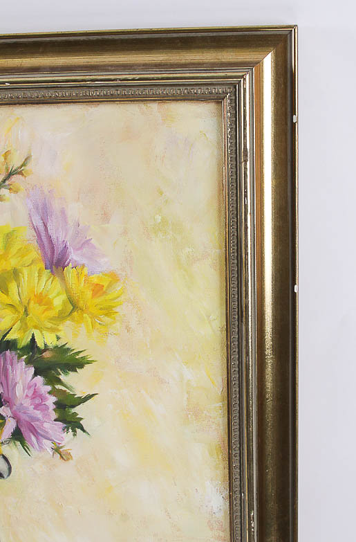 D. Fuelberht Floral Still Life Oil Painting on Canvas