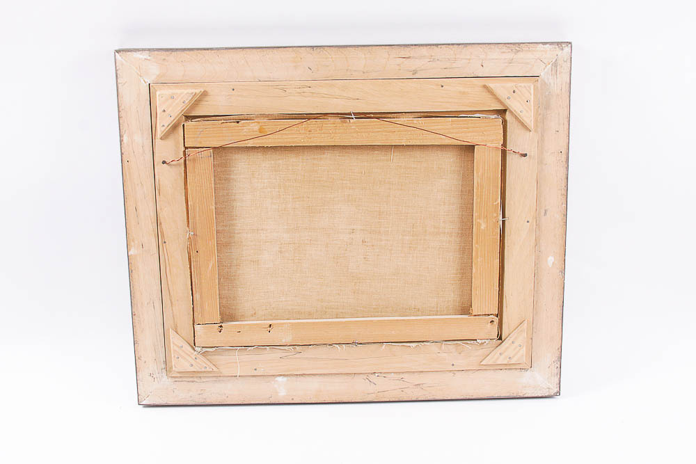 M. Afrazi Oil Painting of a Straw-Roofed House