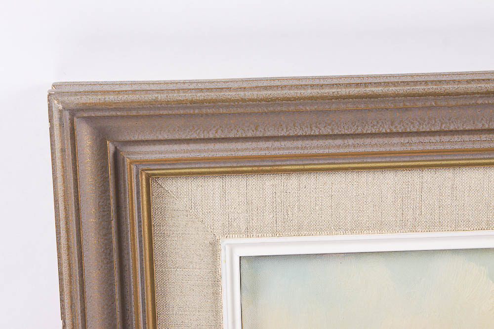 M. Afrazi Oil Painting of a Straw-Roofed House