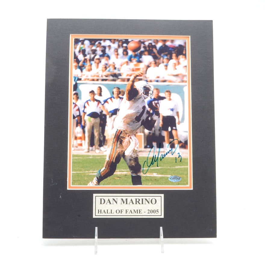 Dan Marino Signed Miami Dolphins Football Photo