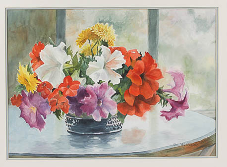 Pat Killorin Original Watercolor Painting "Summer Blossoms"