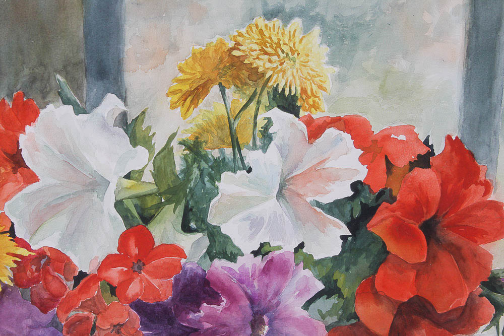 Pat Killorin Original Watercolor Painting "Summer Blossoms"