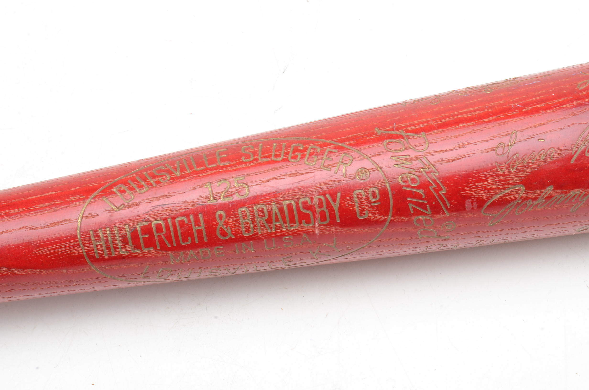 Louisville Slugger Bat with Reproduction 1973 Reds Signatures