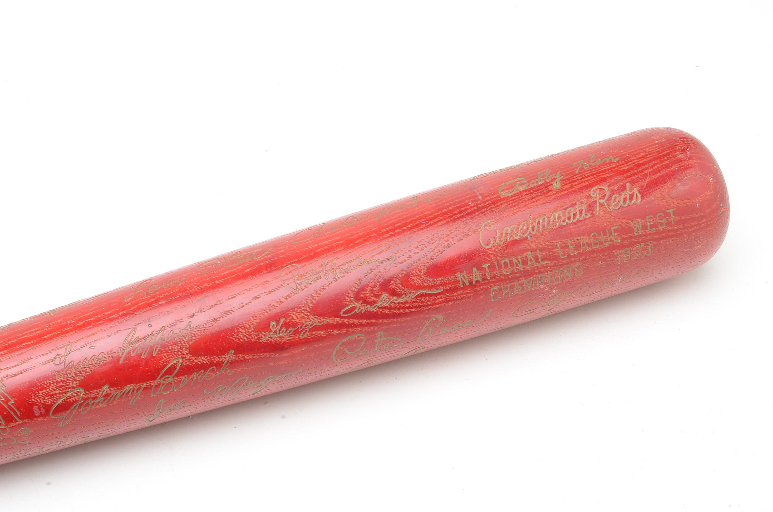 Louisville Slugger Bat with Reproduction 1973 Reds Signatures