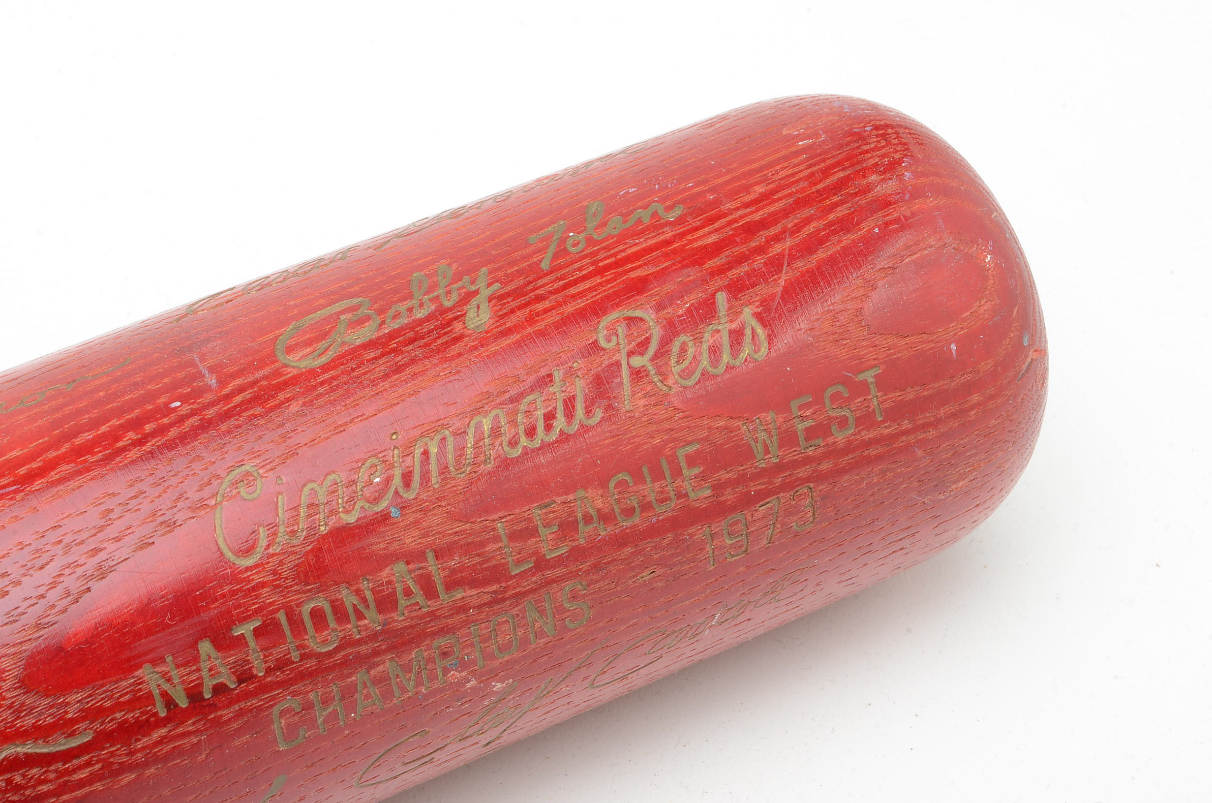 Louisville Slugger Bat with Reproduction 1973 Reds Signatures