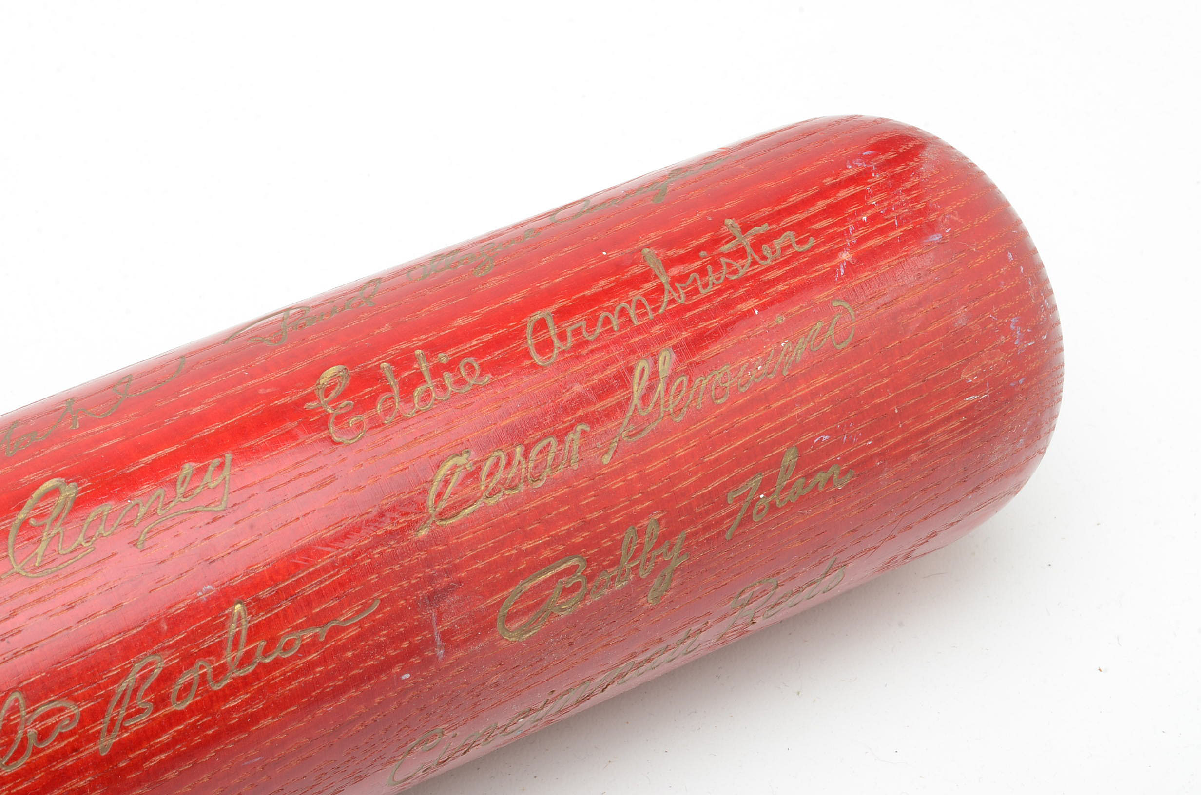 Louisville Slugger Bat with Reproduction 1973 Reds Signatures