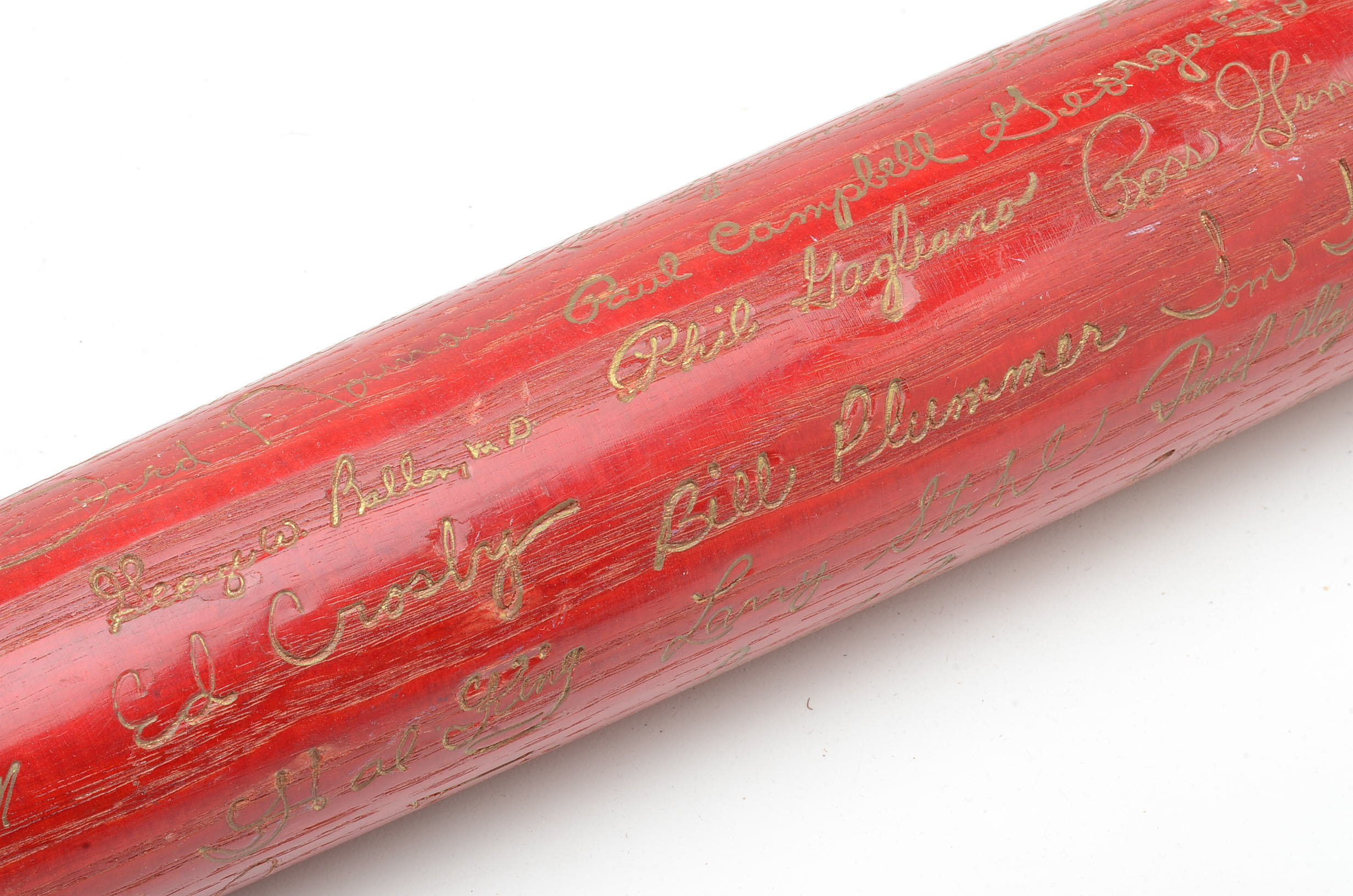 Louisville Slugger Bat with Reproduction 1973 Reds Signatures