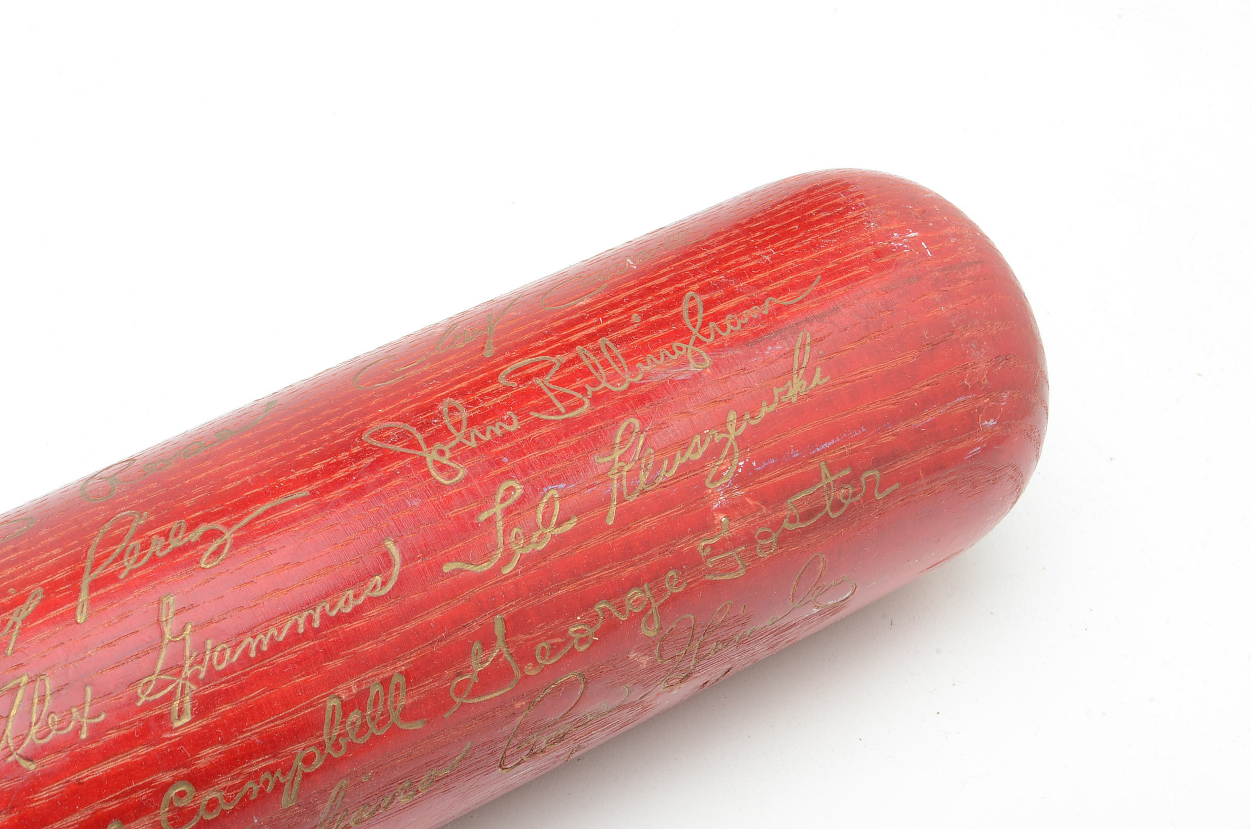 Louisville Slugger Bat with Reproduction 1973 Reds Signatures