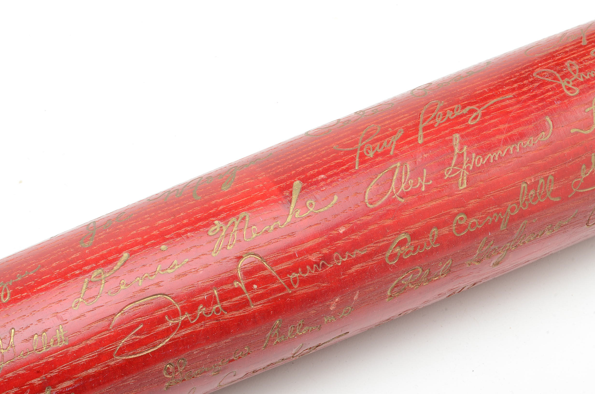 Louisville Slugger Bat with Reproduction 1973 Reds Signatures