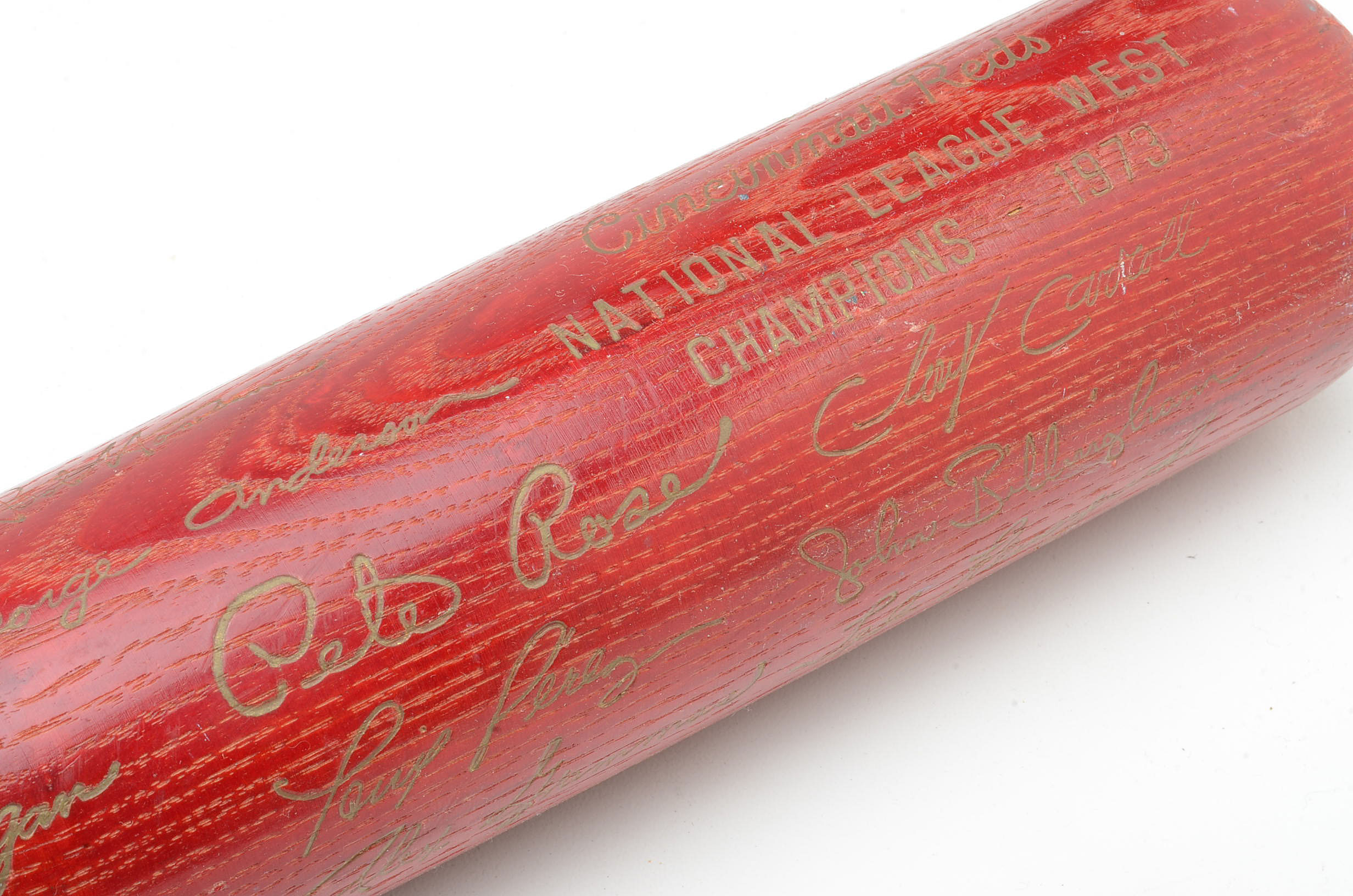 Louisville Slugger Bat with Reproduction 1973 Reds Signatures