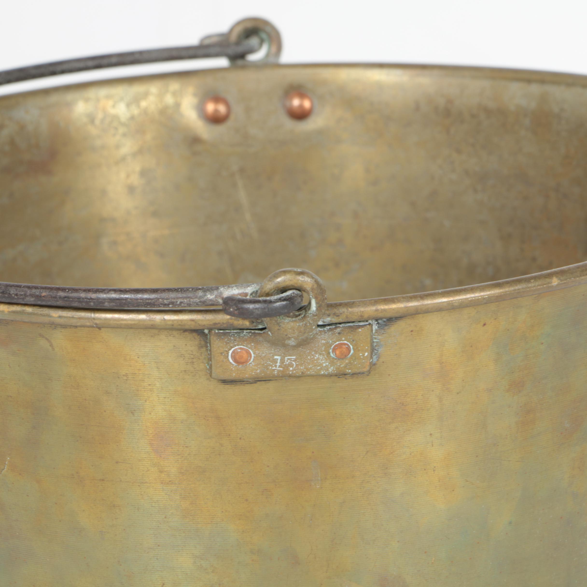 Antique American Brass Kettle Manufacturers Spun Brass Apple Butter Kettle