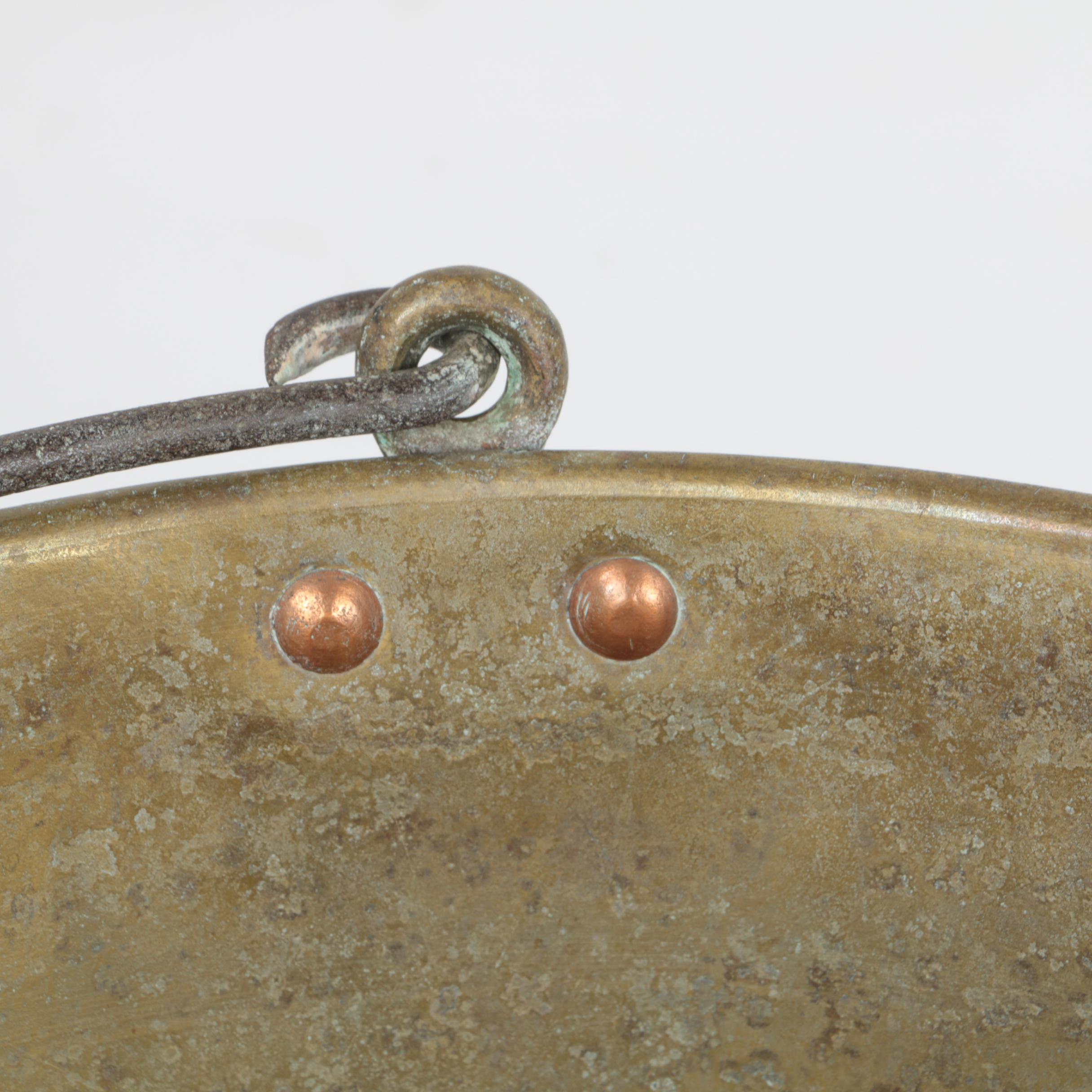 Antique American Brass Kettle Manufacturers Spun Brass Apple Butter Kettle