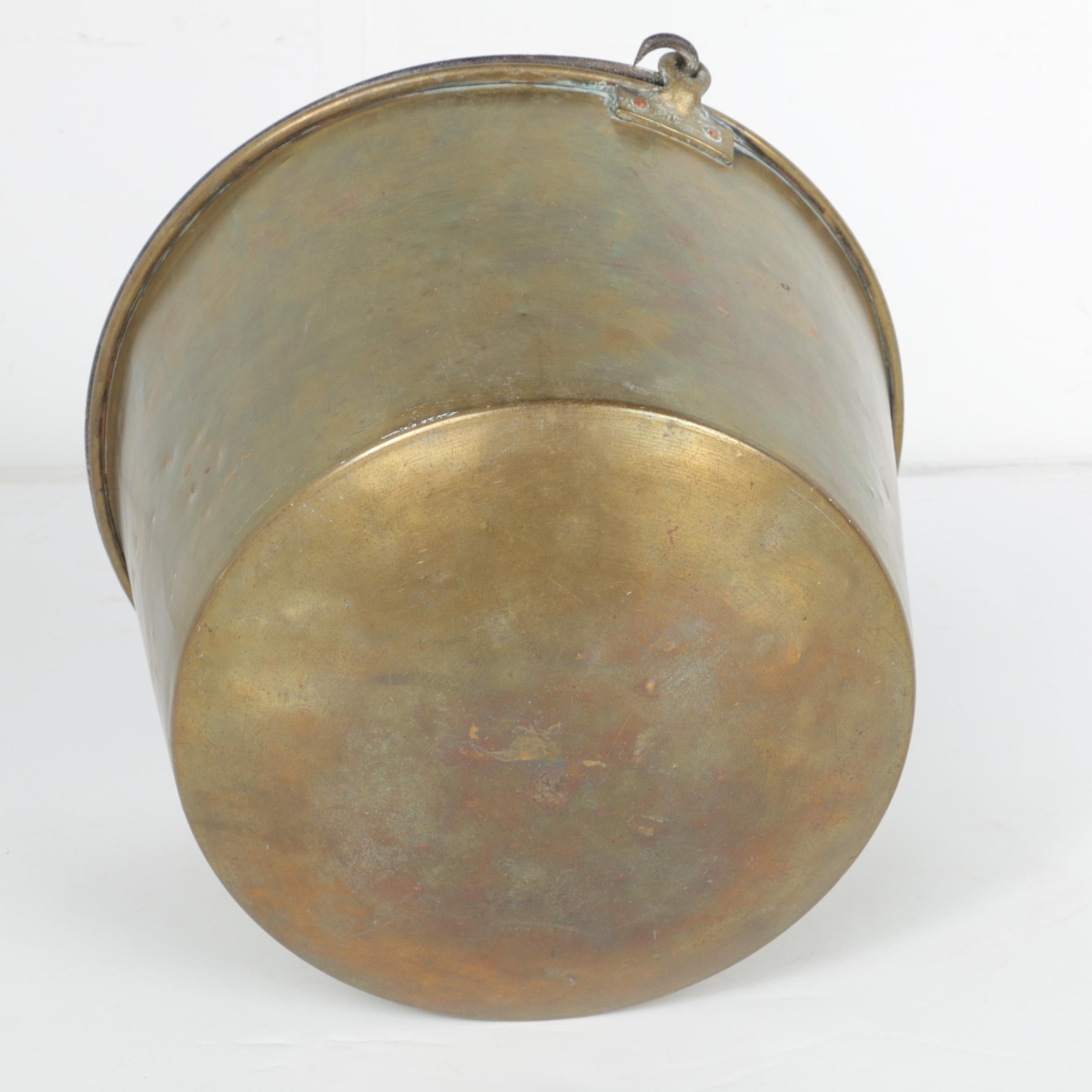 Antique American Brass Kettle Manufacturers Spun Brass Apple Butter Kettle