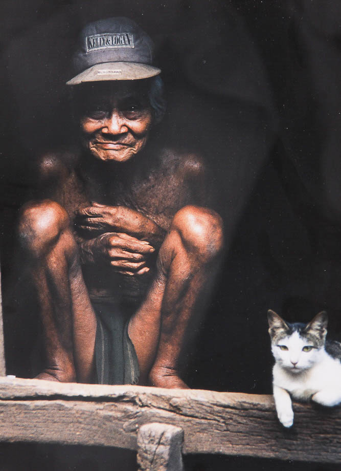 Dr. David Shander Color Photograph "Man & Cat"