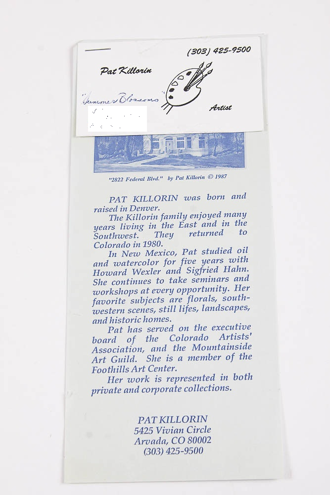 Pat Killorin Original Watercolor Painting "Summer Blossoms"