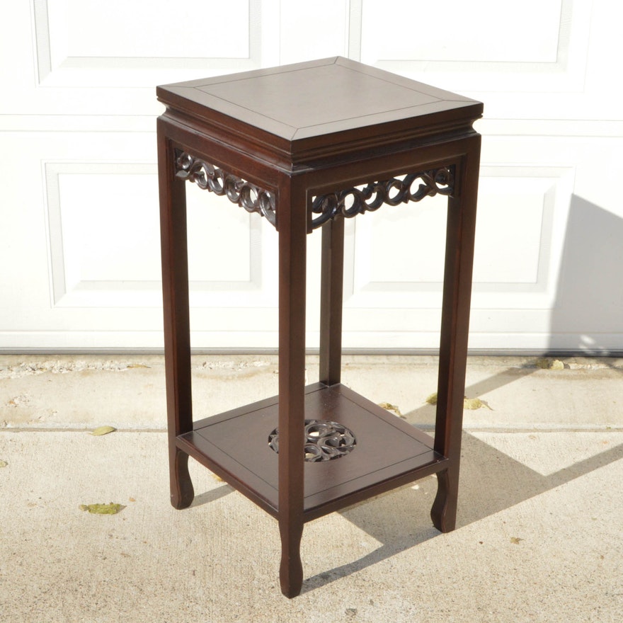 Chinese Inspired Mahogany Side Table