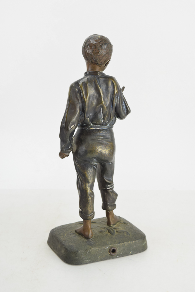 Circa 1920's Brass-Tone Sculpture of Boy