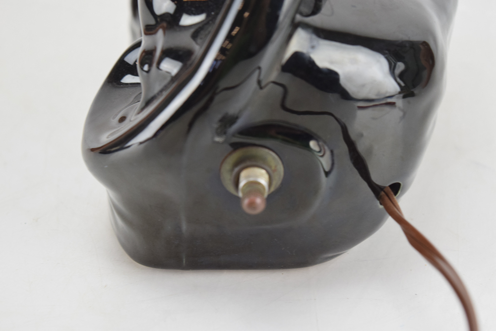 Vintage Mid-Century Ceramic Black Panther Television Lamp