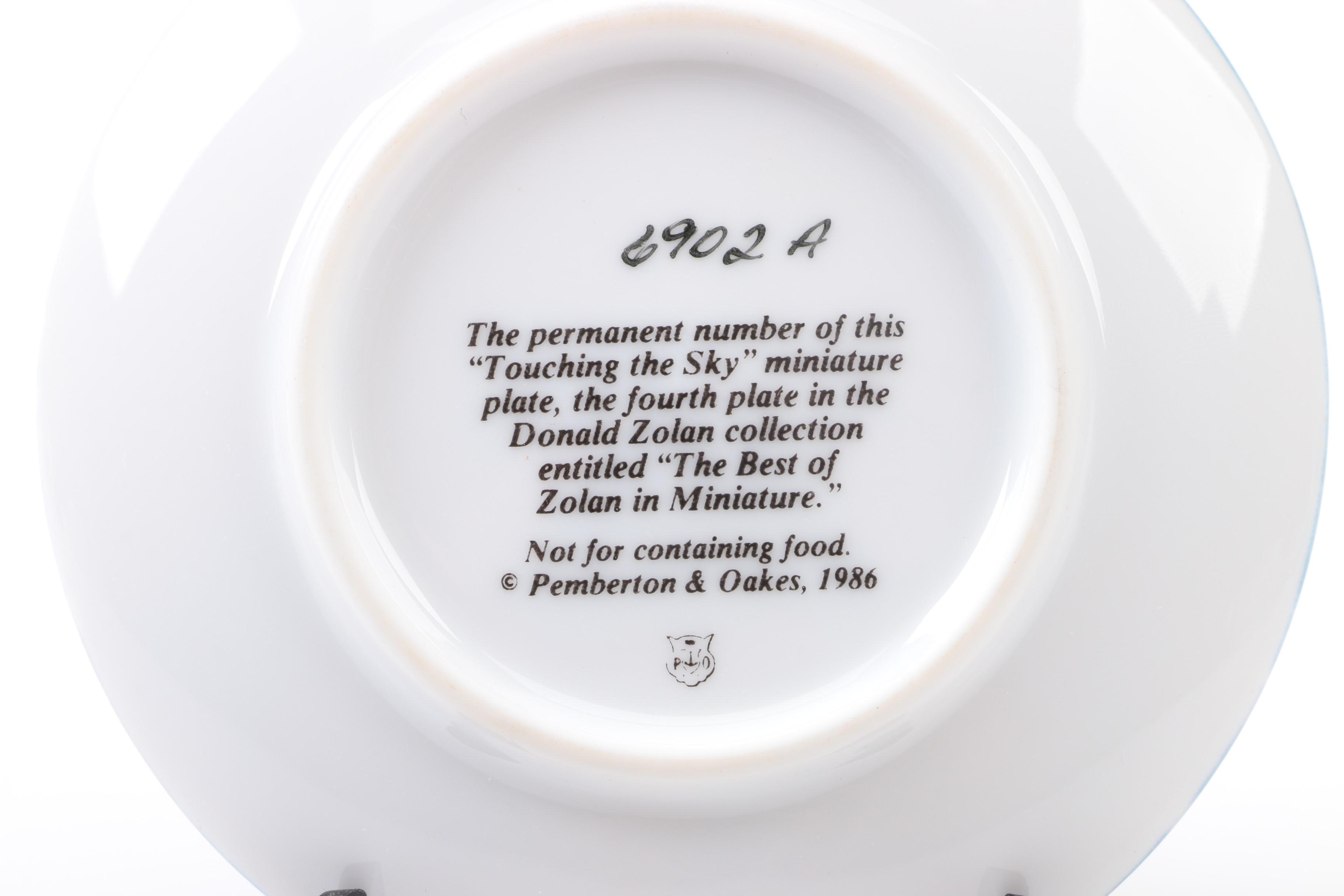 Pemberton & Oaks Miniature Plates Featuring Donald Zolan's Child Motif Artworks