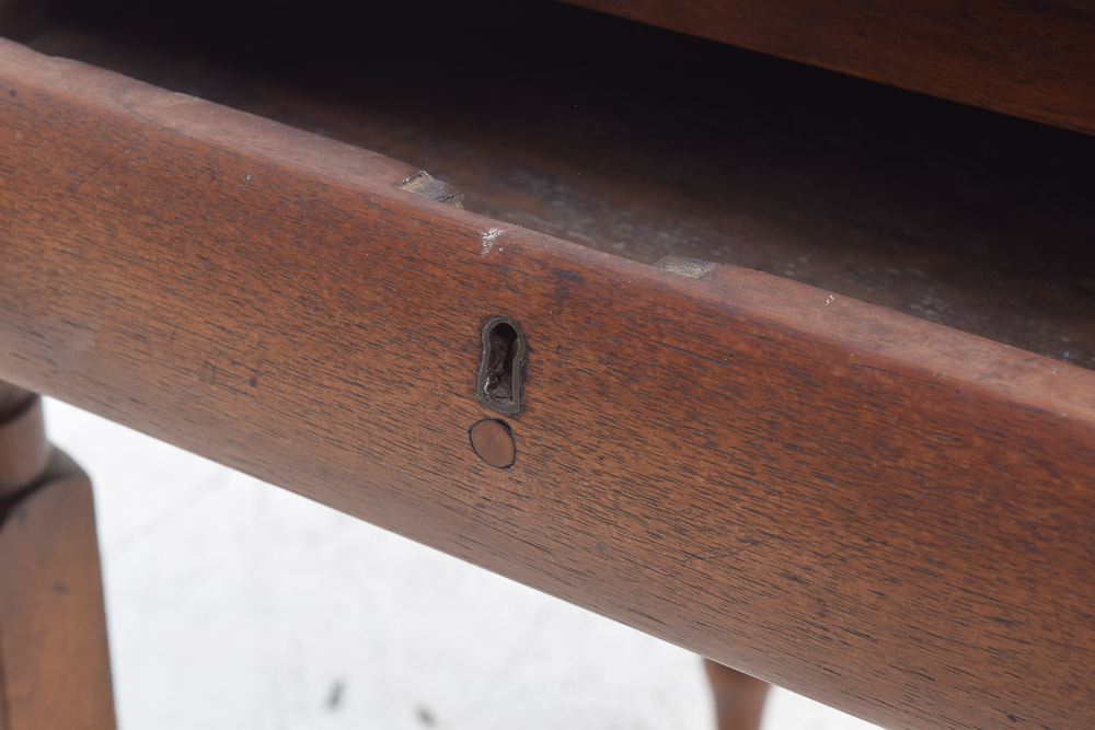 Antique Walnut End Table with Drawer