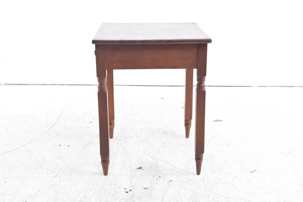 Antique Walnut End Table with Drawer
