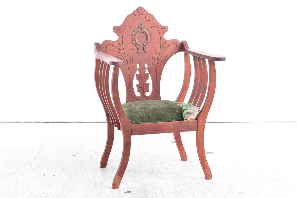 Colonial-Revival Birch Arm Chair