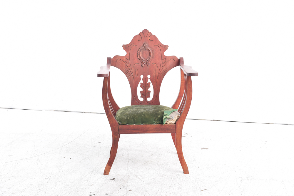 Colonial-Revival Birch Arm Chair