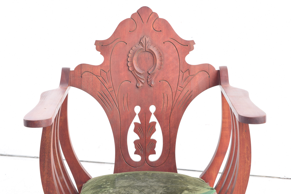 Colonial-Revival Birch Arm Chair