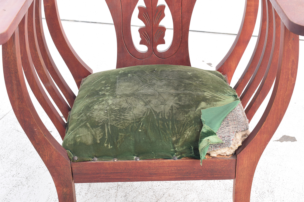 Colonial-Revival Birch Arm Chair