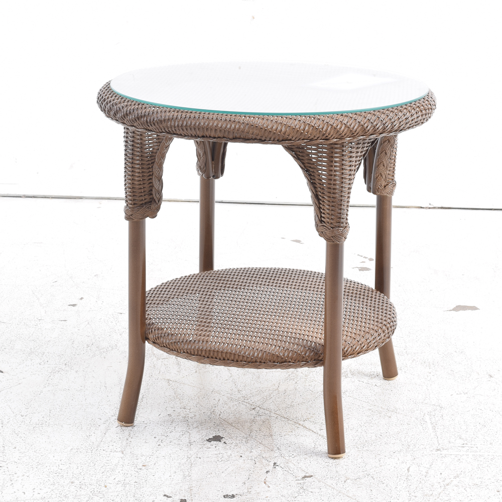 All-Weather Wicker Accent Table by Lloyd Flanders