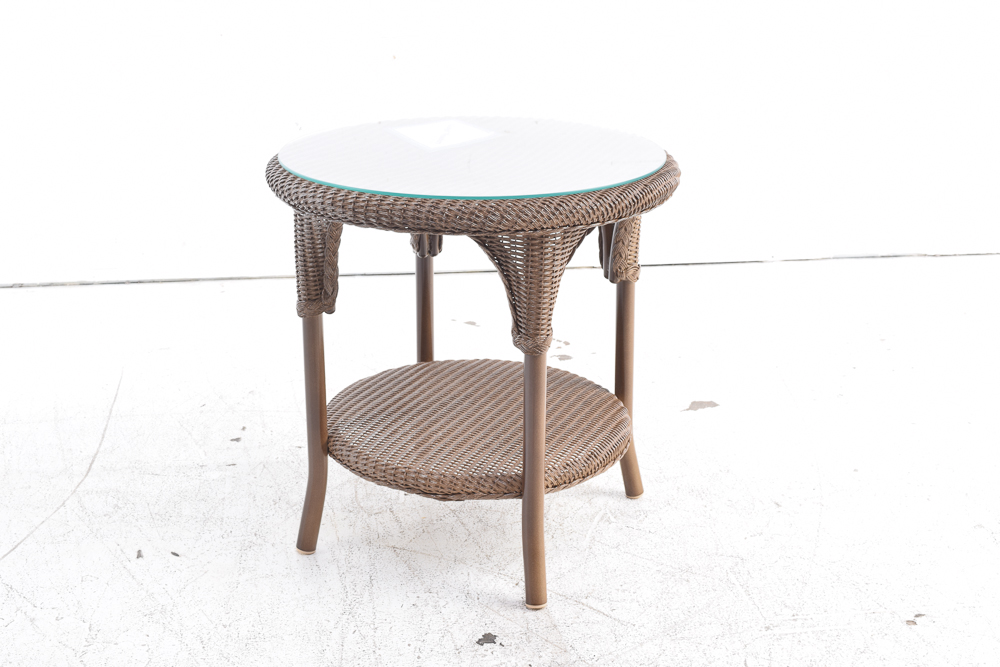 All-Weather Wicker Accent Table by Lloyd Flanders