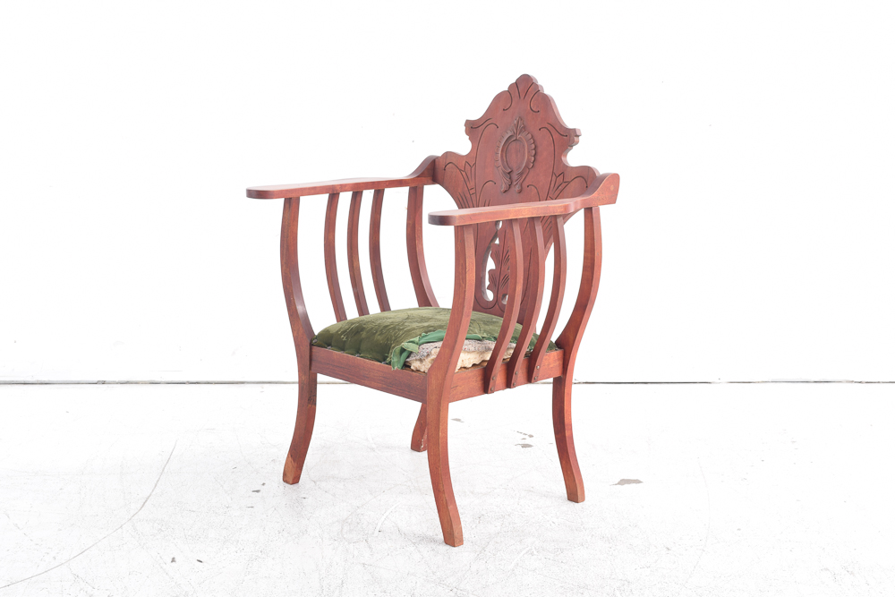 Colonial-Revival Birch Arm Chair